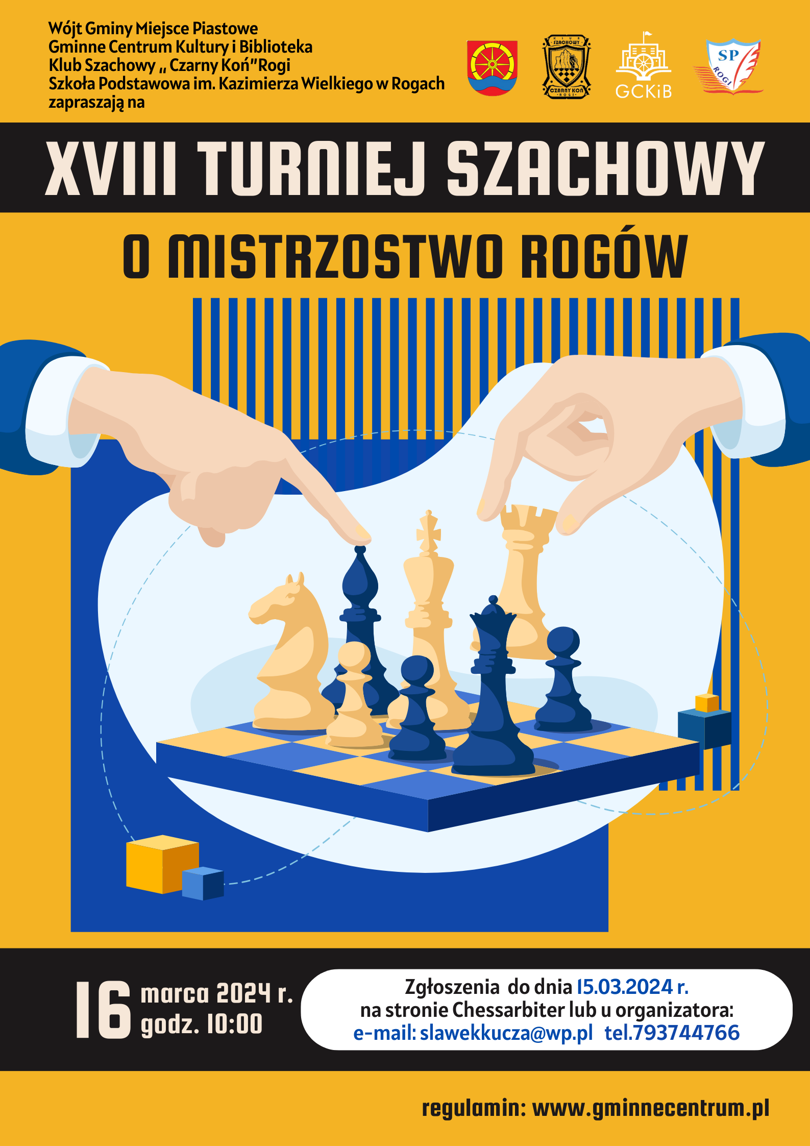Read more about the article Zapraszamy na XVIII Turniej Szachowy o Mistrzostwo Rogów
