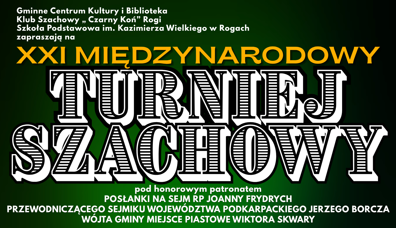 Zapraszamy na XXI Międzynarodowy Turniej Szachowy